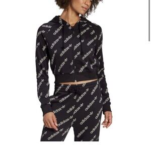 Adidas Originals Black Logo Mania Full Zip Hoodie